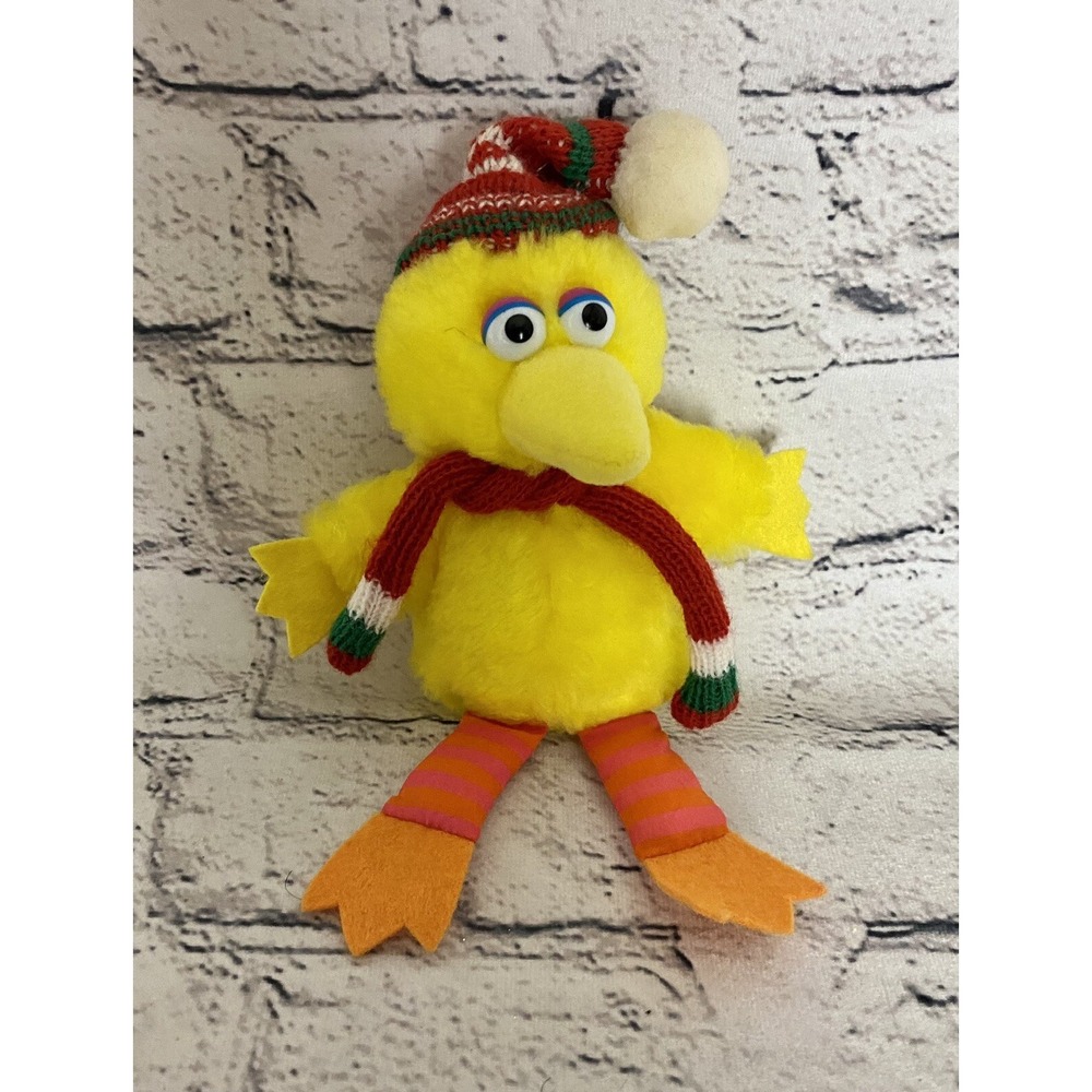 Applause Vintage Big Bird Santa Christmas Sesame Street Stuffed Plush 8" high